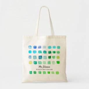 Personalized Teacher's Green Tote Bag