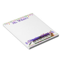 Personalized Teachers Music Class Notepad