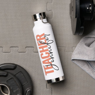 Personalized Teacher's Name Script Water Bottle
