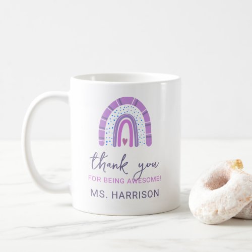 Personalized Teachers Rainbow Thank You Coffee Mug