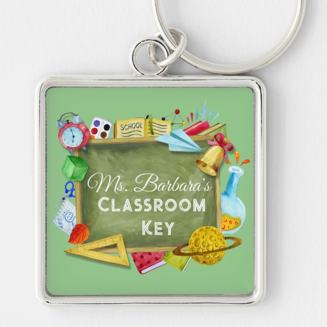 Personalized Teachers School Keychain (Front)