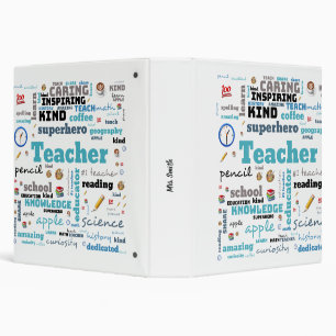 Personalized Teacher's word art Binder