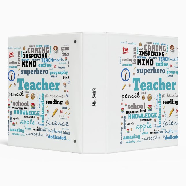Personalized Teacher's word art Binder (Background)