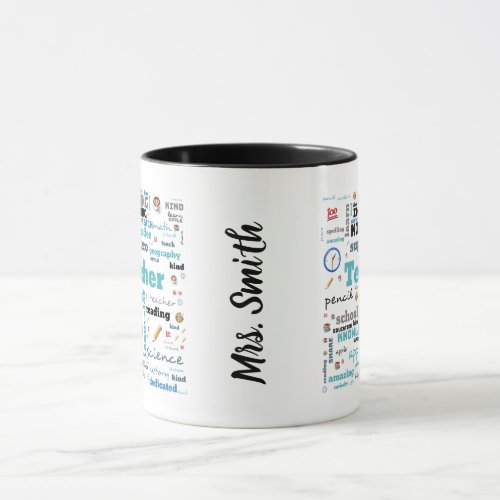 Personalized Teachers word art mug