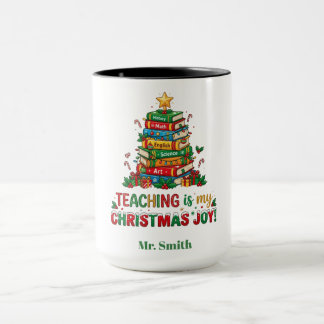 Personalized Teaching Is My Christmas Joy Mug
