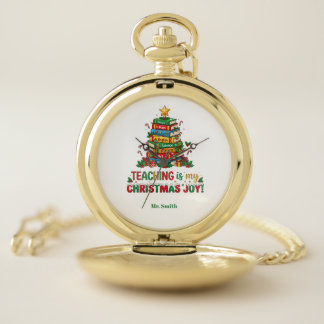 Personalized Teaching Is My Christmas Joy Pocket Watch