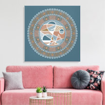 Personalized Teal and Gold Abstract Accent Mandala