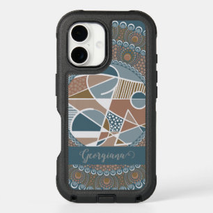 Personalized Teal and Gold Abstract Accent Mandala iPhone 16 Case