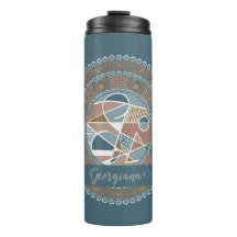 Personalized Teal and Gold Abstract Accent Mandala