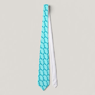 Personalized Teal Awareness Ribbon Tie
