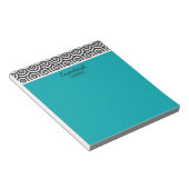 Personalized Teal Black and White Retro Notepad (Angled)