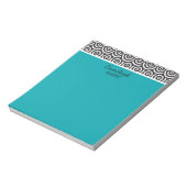 Personalized Teal Black and White Retro Notepad (Rotated)