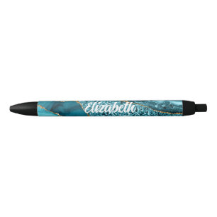 Personalized Teal Blue Agate Pen