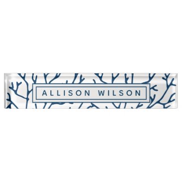 Personalized Teal Blue Coral Pattern Ocean Theme