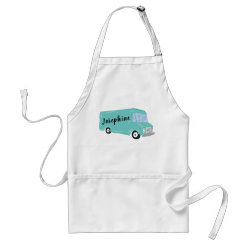 Personalized Teal Blue Food Truck Adult Apron