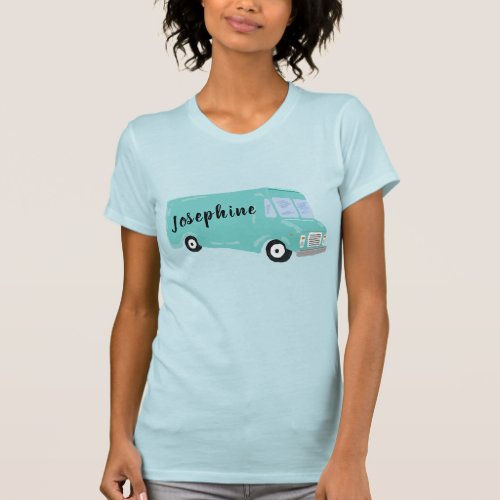 Personalized Teal Blue Food Truck T_Shirt