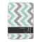 Personalized Teal blue, gray and white Chevrons