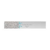 Personalized Teal Bow & Diamonds Wedding Invitation Belly Band (Flat)