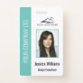 Personalized Teal Corporate Employee Security ID Badge