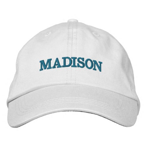 Personalized teal custom name text monogram embroidered baseball cap