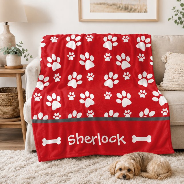 Personalized Teal Dog Blanket Puppy Gift  (Red personalized dog blanket
)