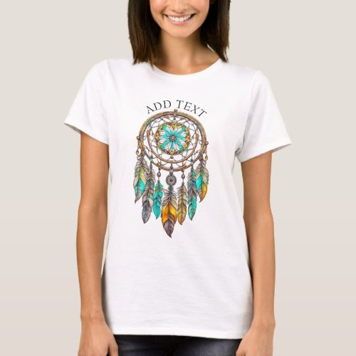 Personalized Teal Dreamcatcher Mystical T_Shirt