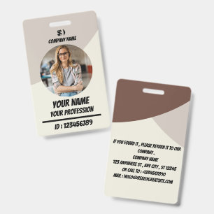 Personalized Teal Employee ID Badge