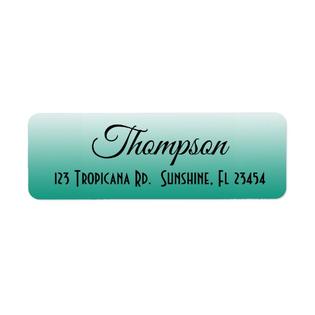 Personalized Teal Gradient Return Address Label (Front)