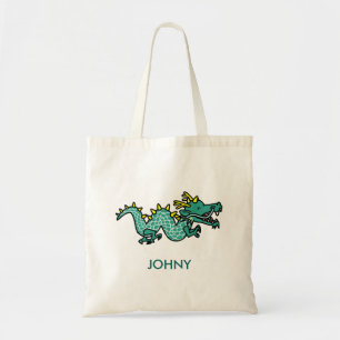 Personalized Teal Green Dragon Tote Bag