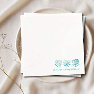 Personalized Teal Last Splash Bachelorette Napkins