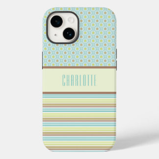 Personalized Teal & Lime Green Pattern Phone Case