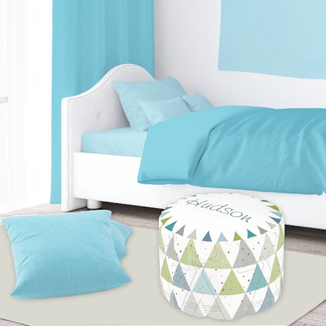 Personalized Teal Lime Tepee and Cloud pouf (Creator Uploaded)