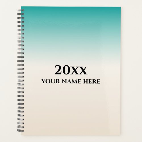 Personalized Teal Ombre Planner Notebook