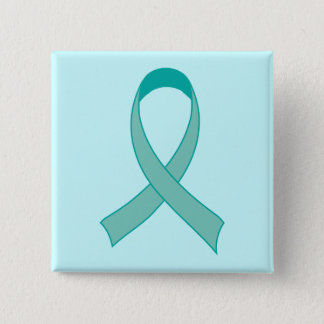 Personalized Teal Ribbon Fridge Magnet Gift Button