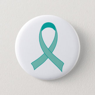 Personalized Teal Ribbon Tshirt Gift Button