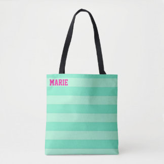 Personalized Teal shades of green Shopping Tote Bag