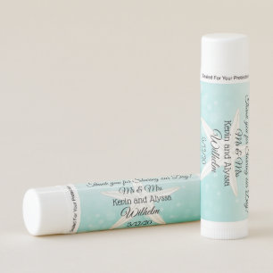 Personalized Teal Starfish Beachy Wedding Favors Lip Balm