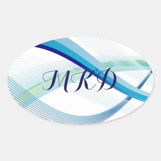 Personalized Teal Swirl Envelope Seal Stickers (Front)