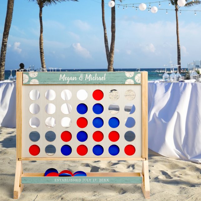 Personalized Teal Tropical Beach House Fast Four (Wedding)