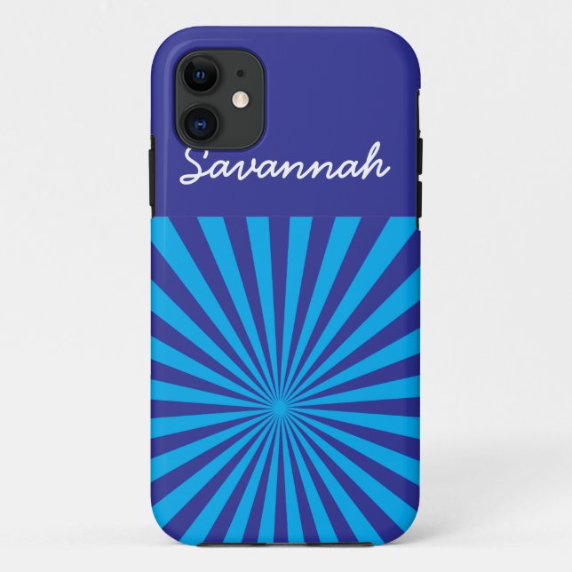 Personalized Teal Turquoise Blue Star Burst Case (Back)