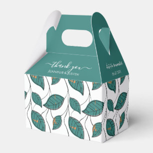 Personalized Teal Wedding Colors Favor Boxes