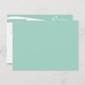 Personalized Teal & White Recipe Card (Front/Back)
