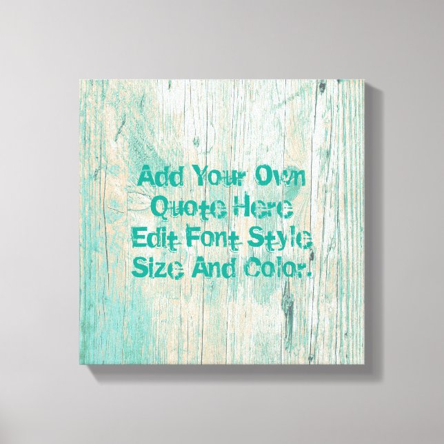 Personalized teal wooden pattern canvas print (Front)