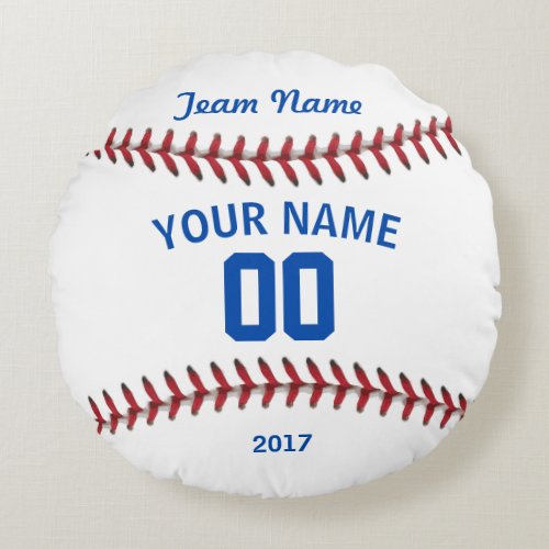 Personalized Team Baseball Sport Round Pillow