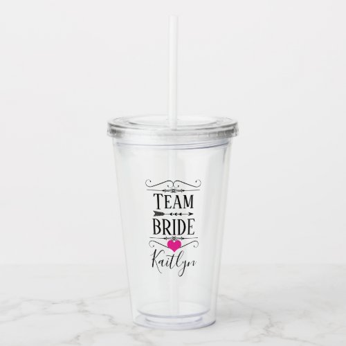 PERSONALIZED TEAM BRIDE BRIDAL PARTY TUMBLER