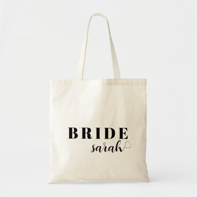 Personalized Team bride Bridal Shower Bridesmaid Tote Bag (Front)