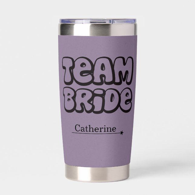 Personalized "Team Bride" Lavender Tumbler (Front)