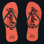 Personalized Team Bride Peach Flip Flops<br><div class="desc">Peach - or any color - flip flops personalized with your name and "Team Bride" or any wording you choose. Change the color straps,  too!</div>