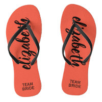 Personalized Team Bride Peach Flip Flops