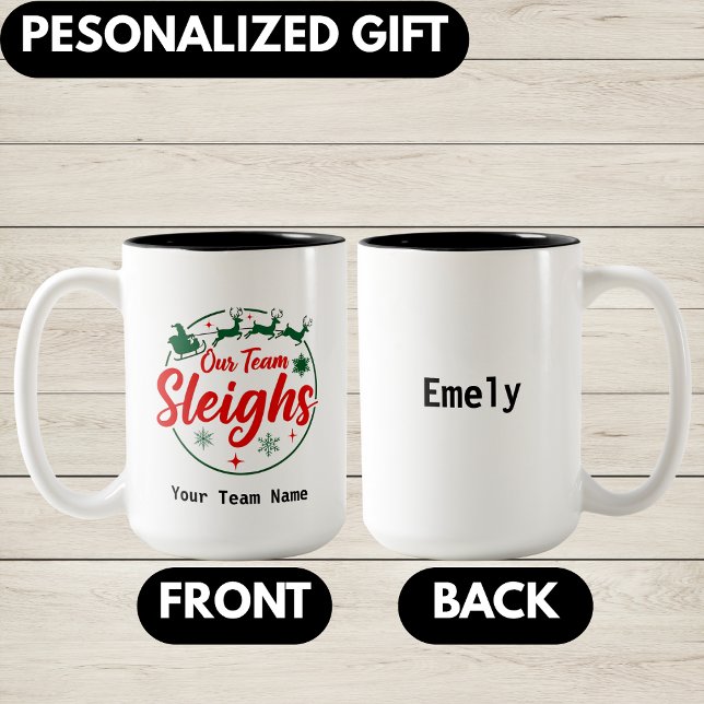 Personalized Team Christmas,Office Christmas Party Two-Tone Coffee Mug (Creator Uploaded)